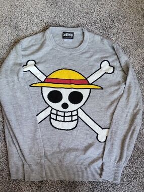 Onepiece Anime  Licensed Luffy Jolly Rogers Skull Sweater